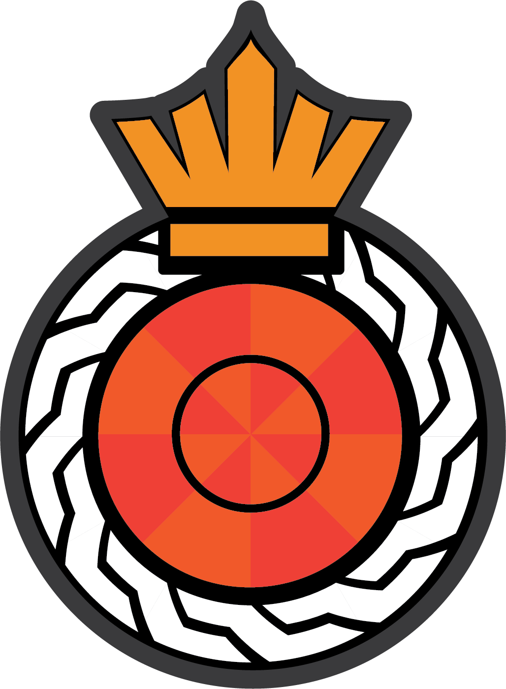 Orange Circle with Crown (Small)