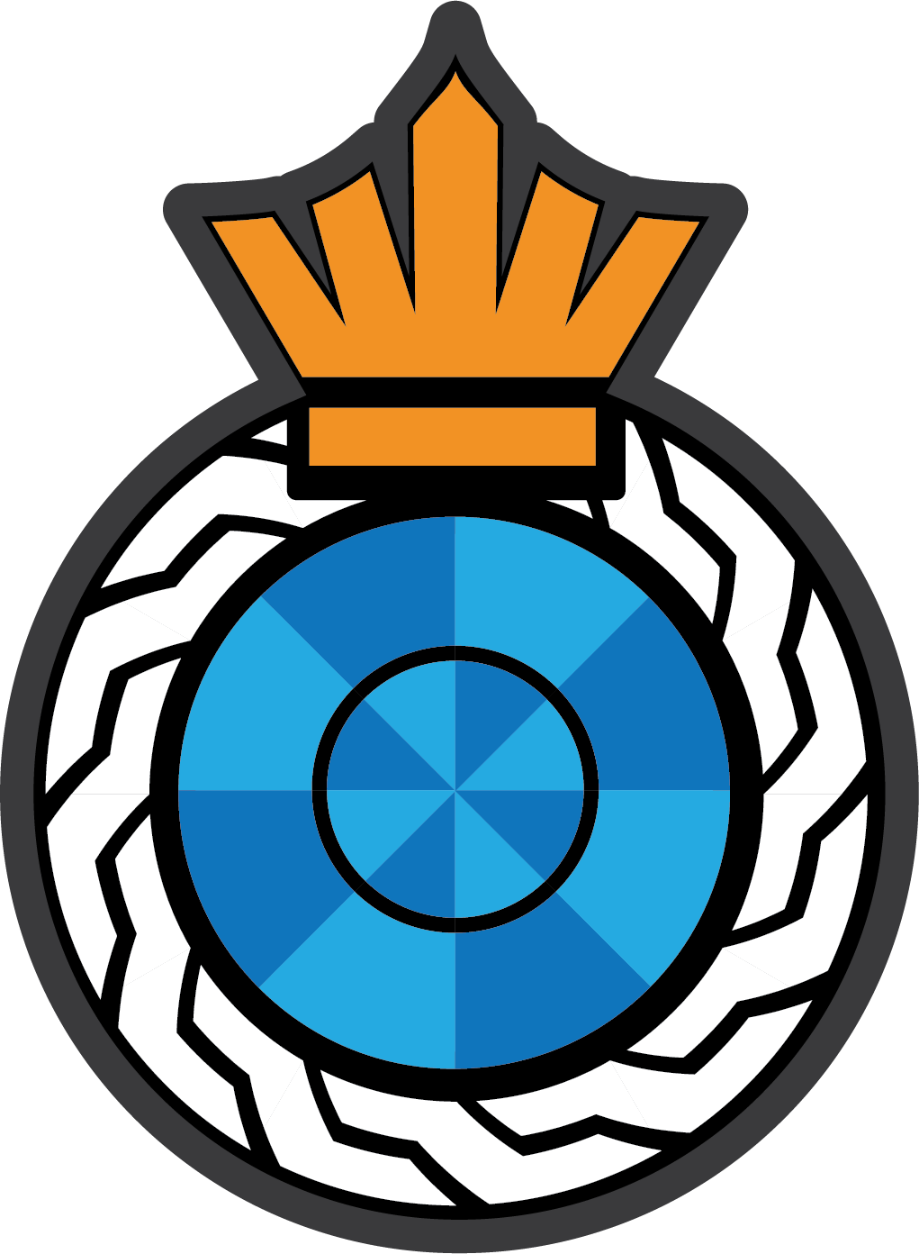 Blue Circle with Crown (Small)
