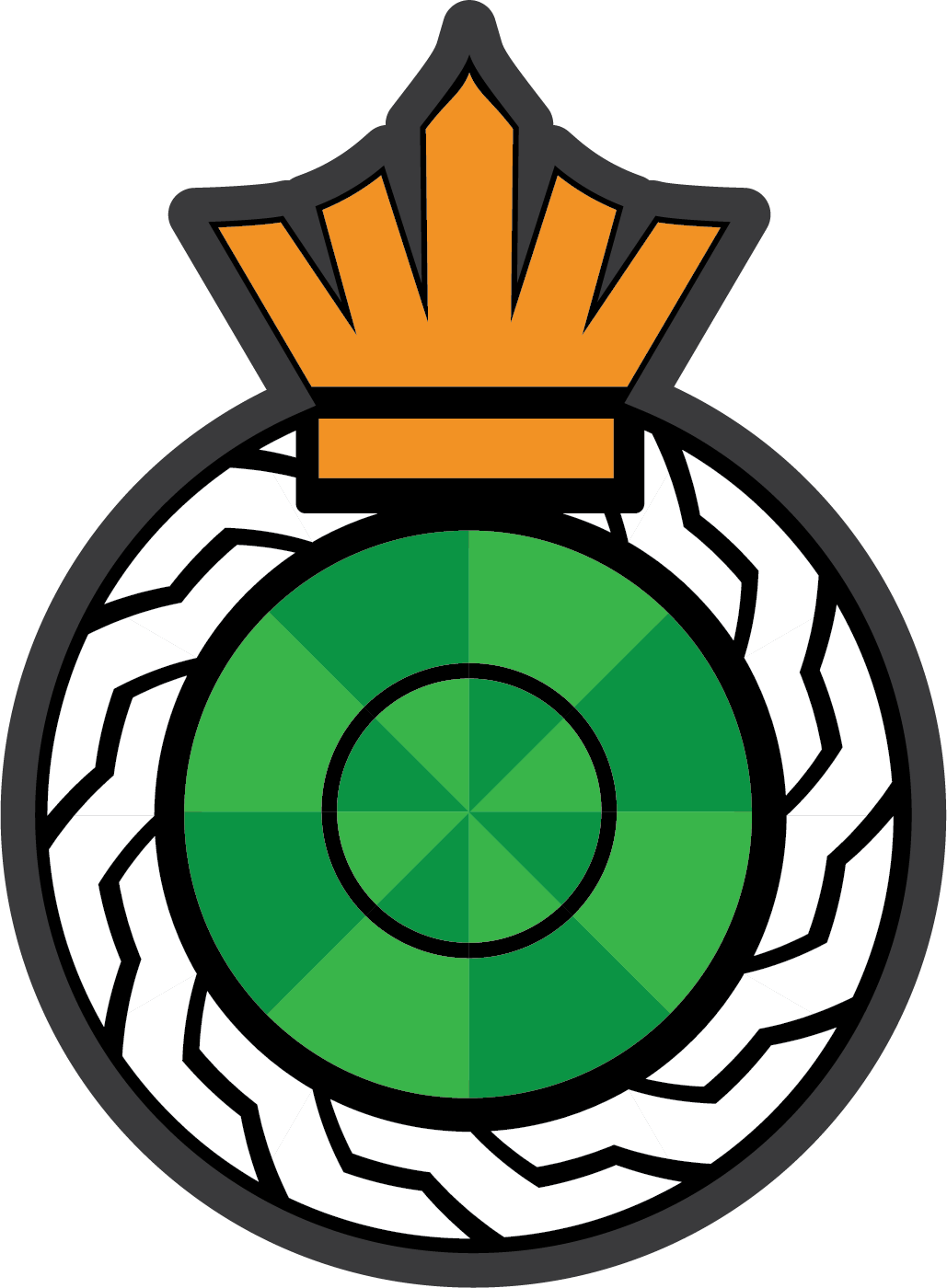 Green Circle with Crown (Large)