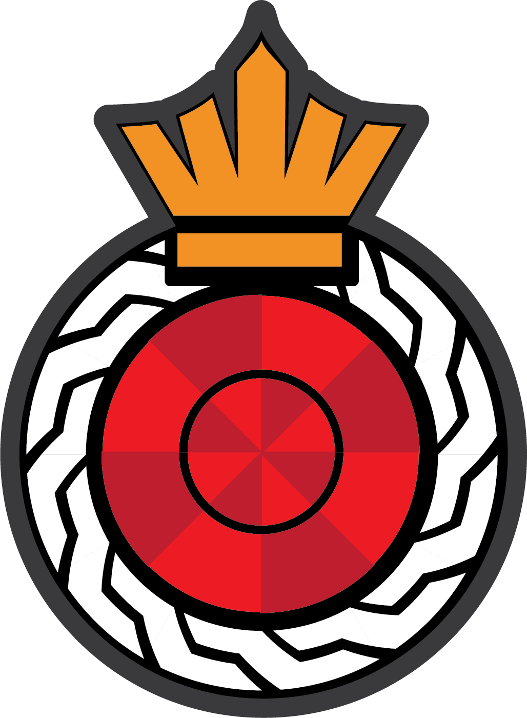 Red Circle with Crown (Small)