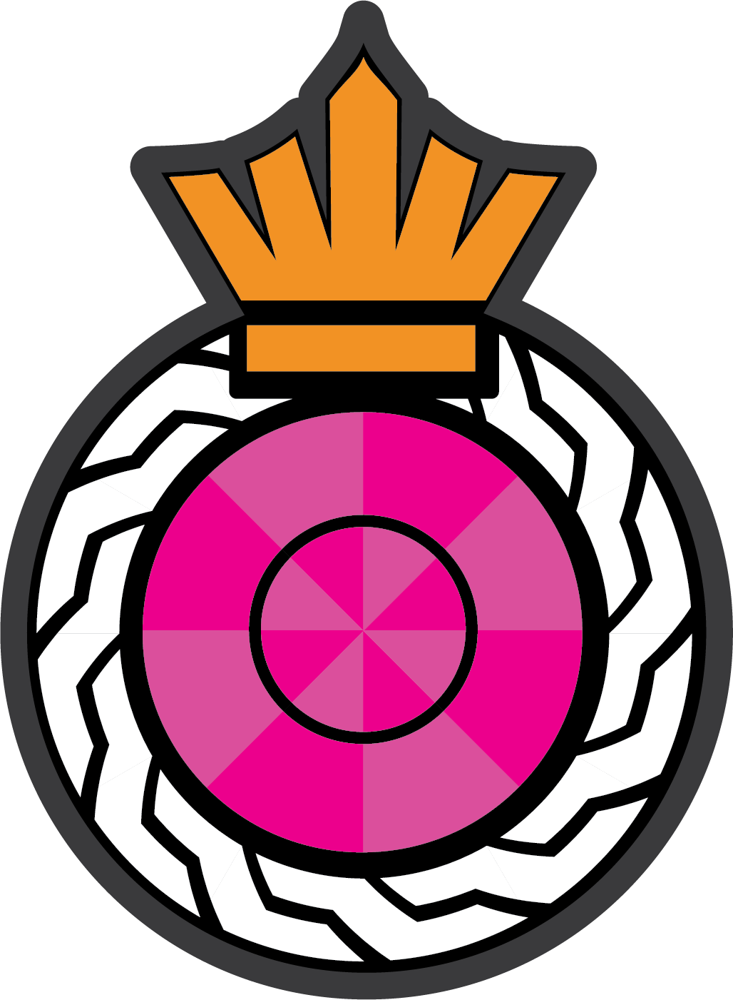 Pink Circle with Crown (Small)