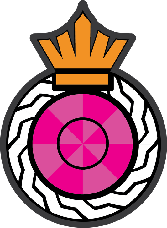 Pink Circle with Crown (Small)