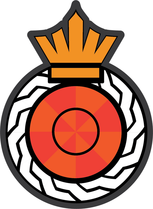 Orange Circle with Crown (Large)